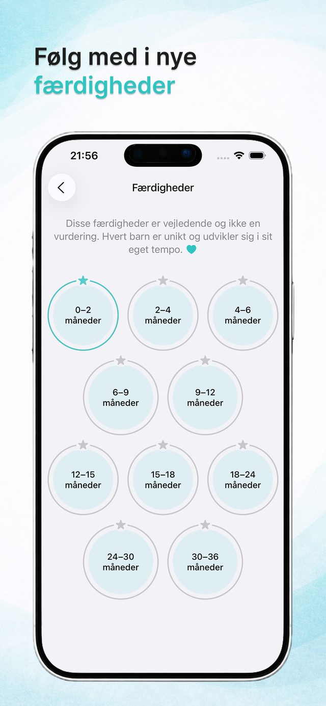Babyens færdigheder per måned