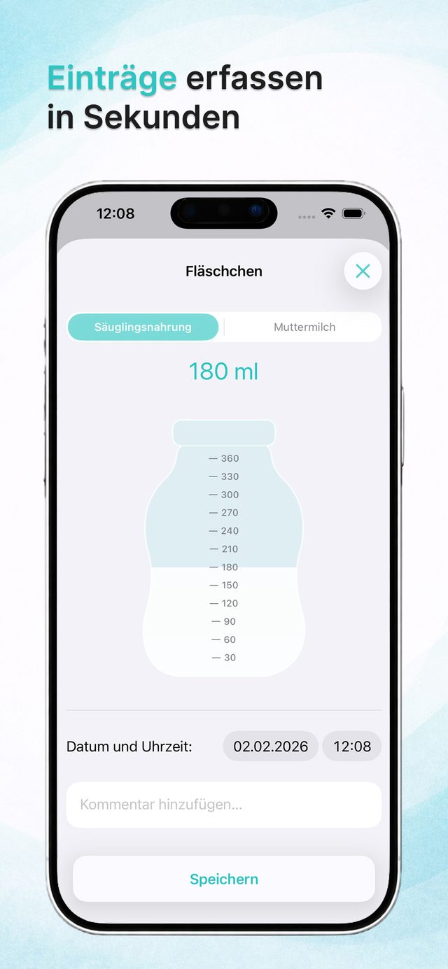 Flaschenmahlzeit in Sekunden erfassen