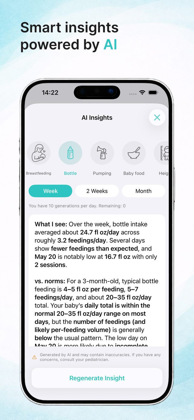 AI insights from your baby logs