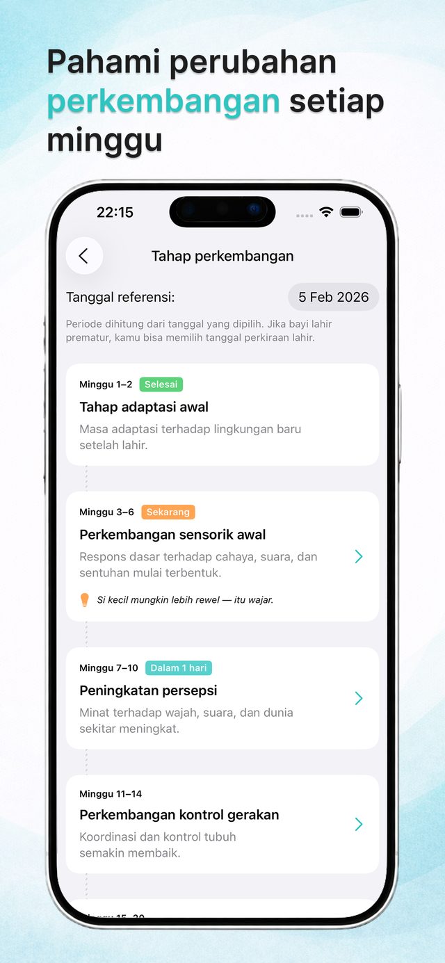 Fase perkembangan mingguan