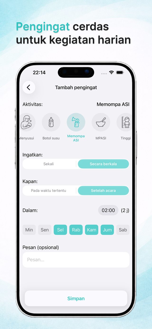 Pengingat cerdas untuk menyusui dan obat