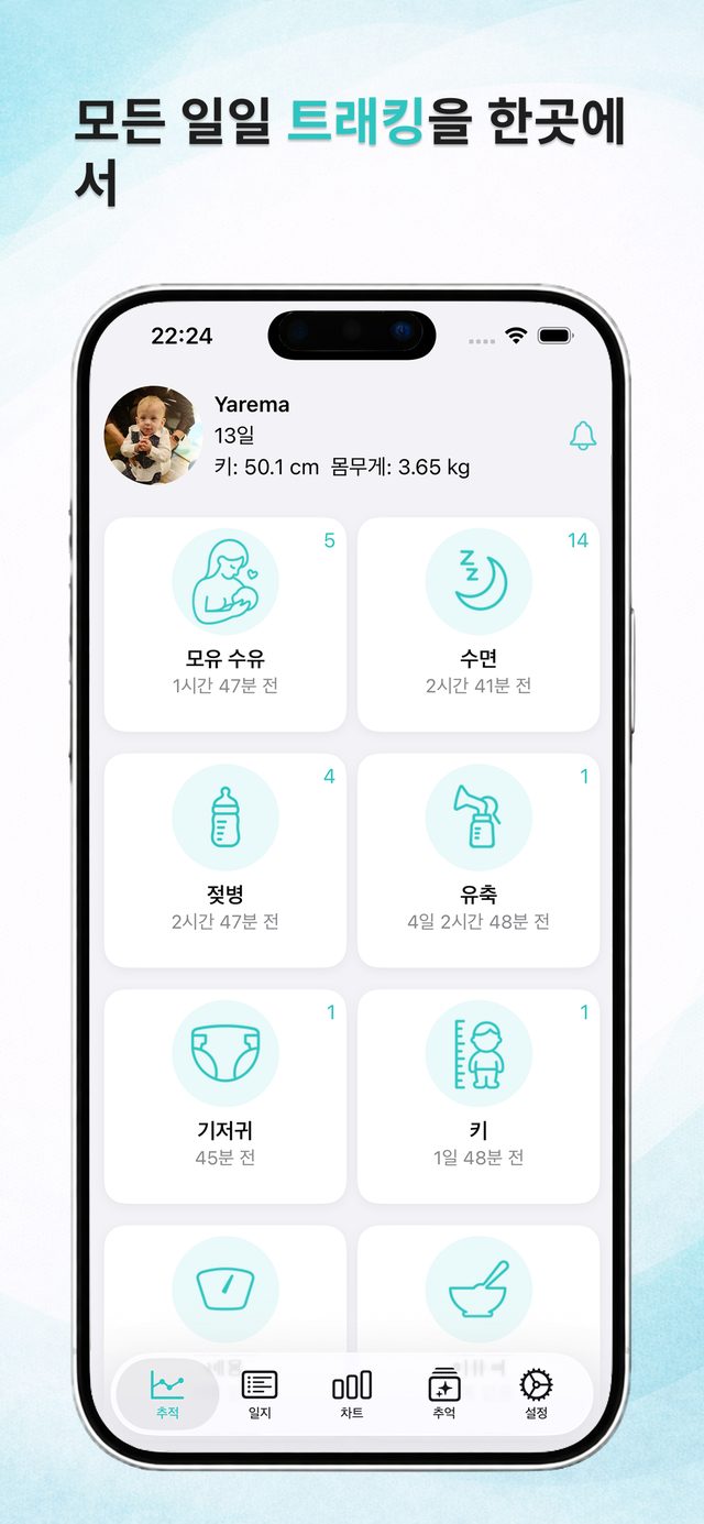 그날의 모든 기록이 있는 대시보드