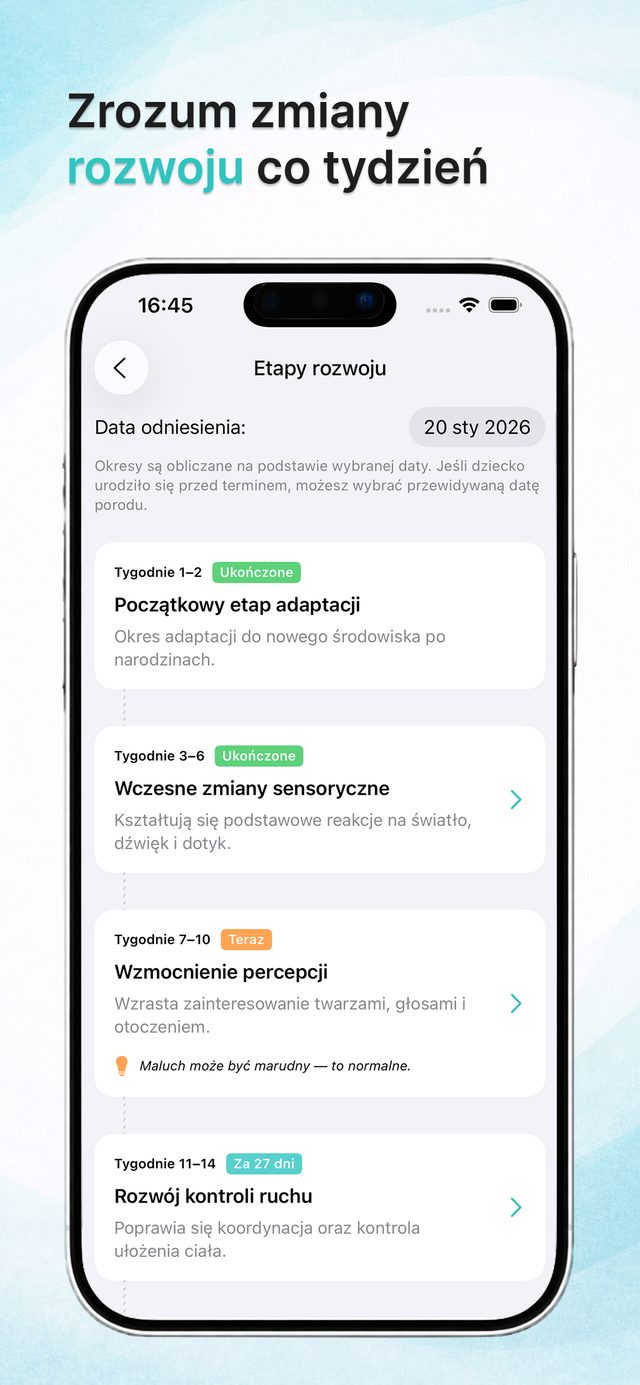 Tygodniowe etapy rozwoju
