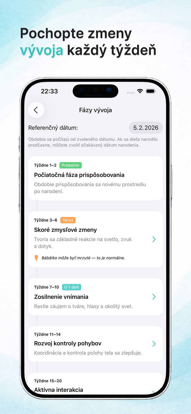 Týždenné vývojové fázy