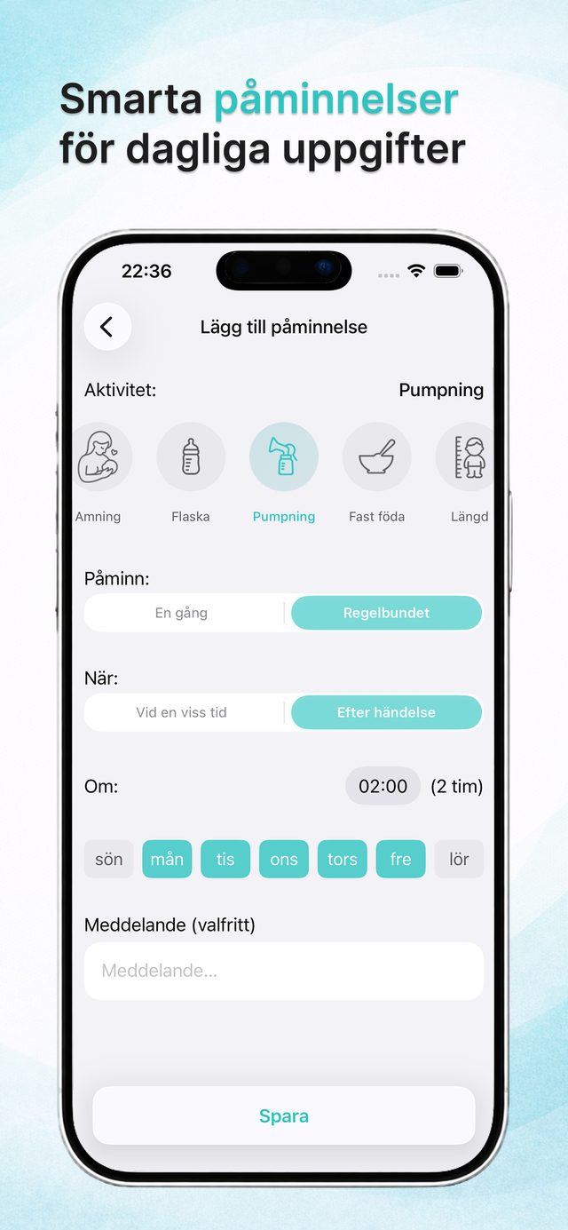 Smarta påminnelser för matning och medicin