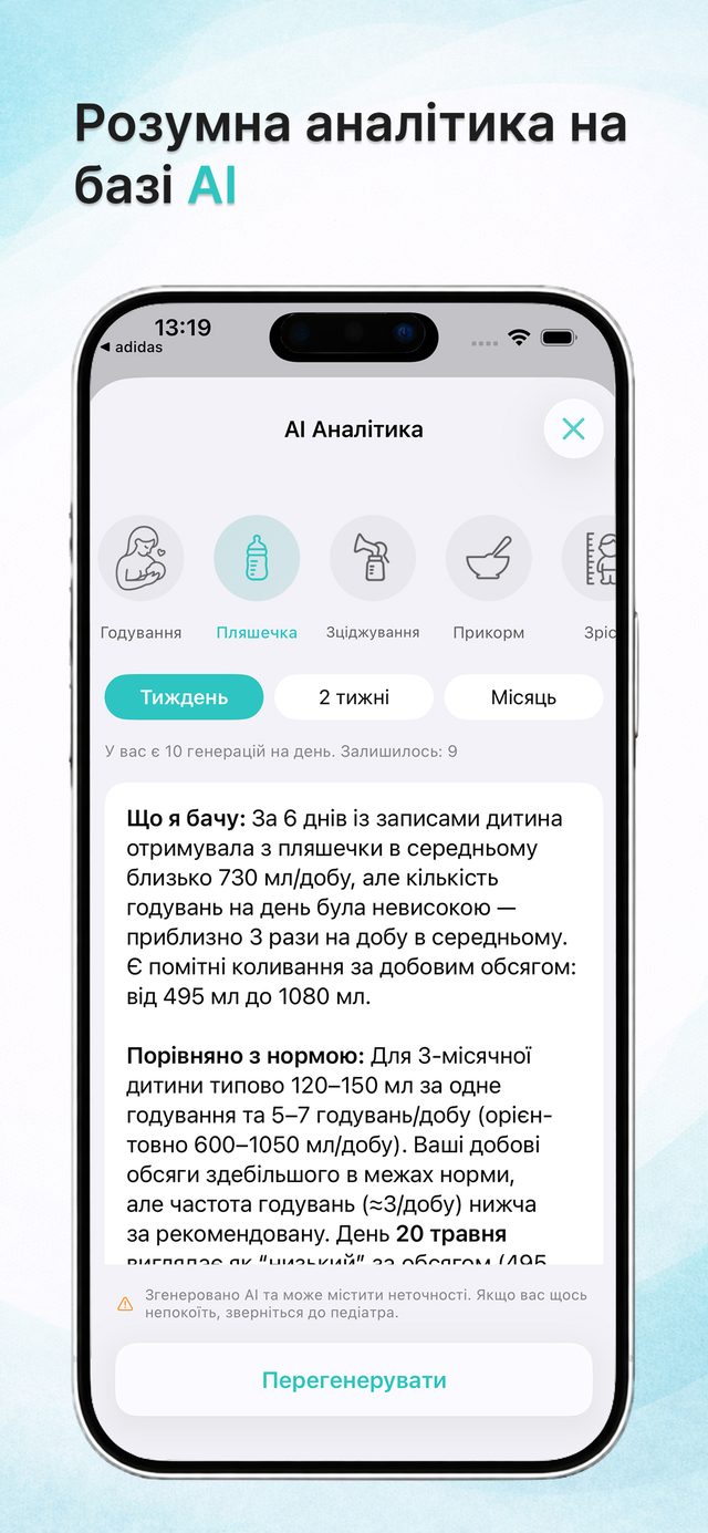 AI-аналітика годувань немовляти