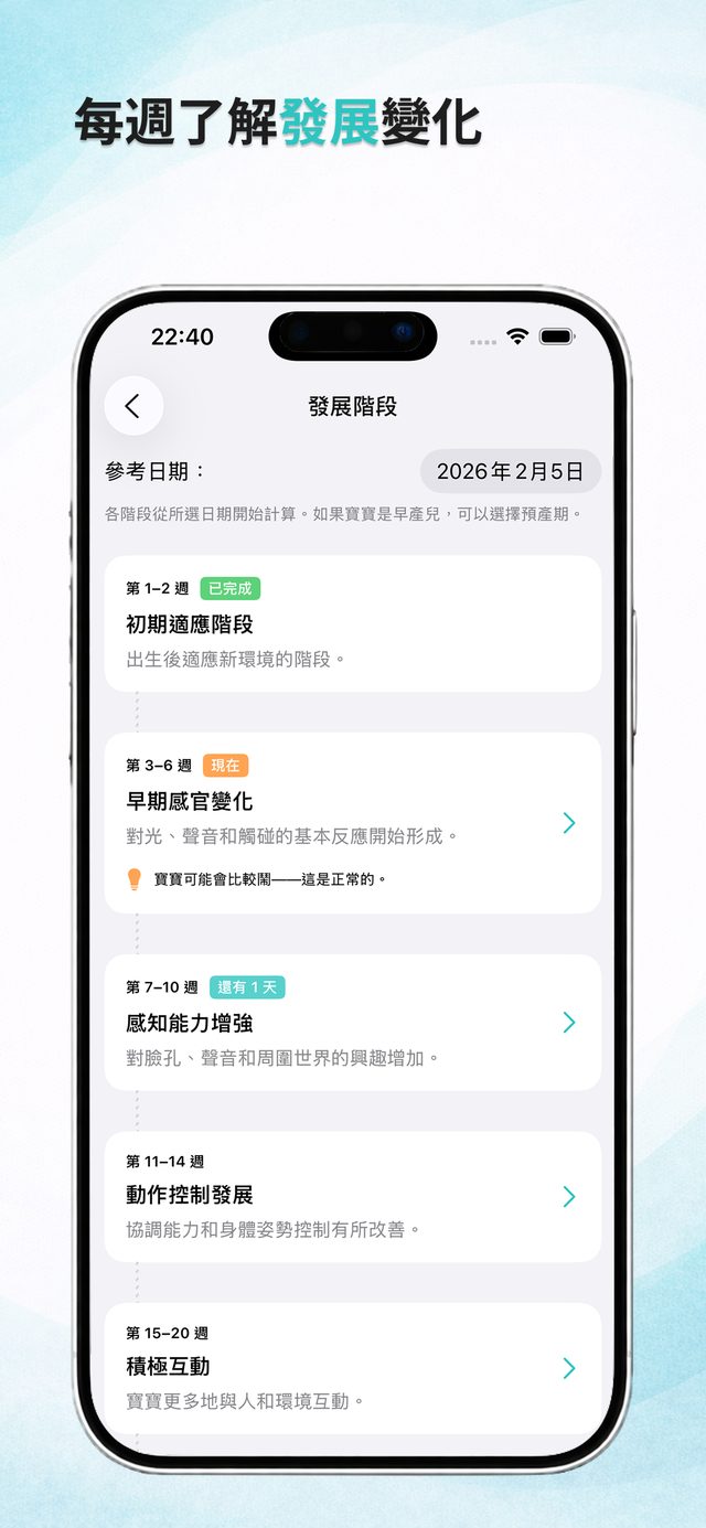 每週發展階段